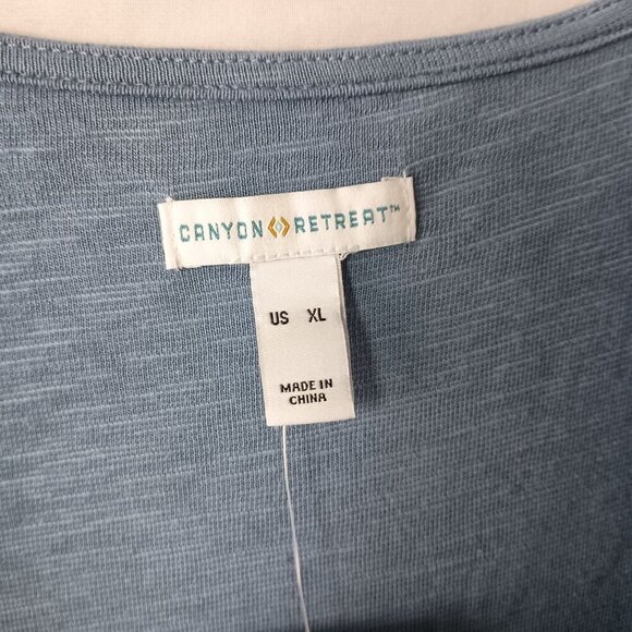 Denim & Co Canyon Retreat Linen Blend Midi Boot Dress XL Blue Western - Picture 3 of 7